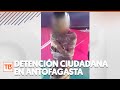 Detención ciudadana en Antofagasta: Hombre fue retenido con cinta de embalaje en un poste