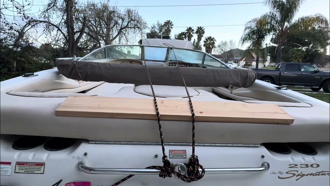 Quick fix for water pooling on boat cover when it rains. YouTube