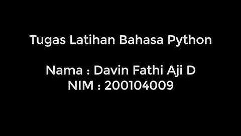 Tugas Pemrograman Jaringan - Belajar Bahasa Python