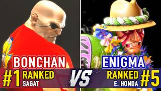 SF6 🤜 BONCHAN (#1 Ranked Sagat) vs ENIGMA (#5 Ranked E. Honda) 🤛 SF6 High Level Gameplay