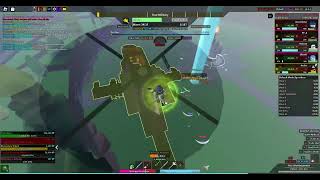 rocket jumping onto a helicopter