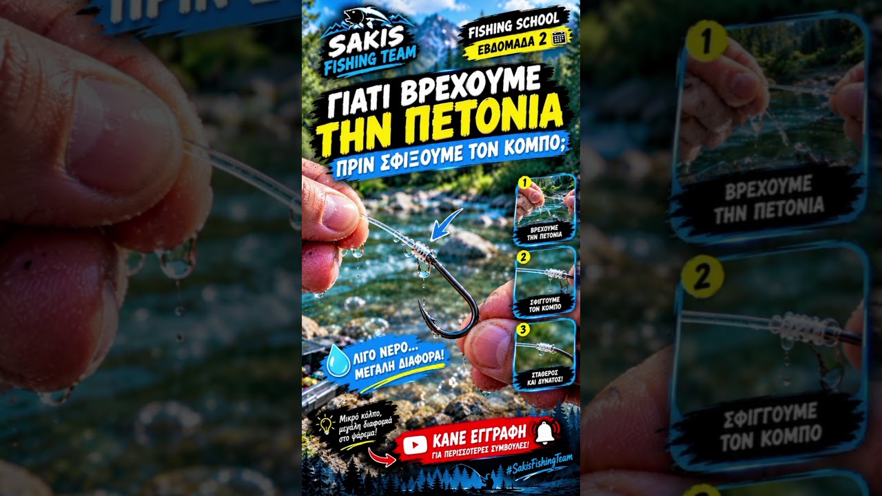 tip 4 =🎣 Το Μυστικό για Πιο Δυνατό Κόμπο! 💧 #Ψάρεμα #FishingTips #Shorts
