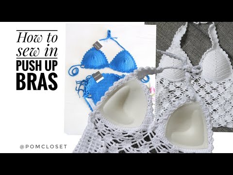 How to sew in push up bras using sewing machine, easy tutorial