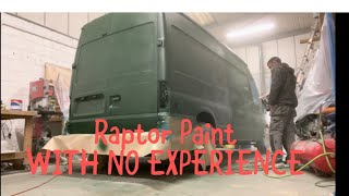 Raptor Painting My Transit Camper Conversion With No Experience Van Life Paint Job Re Spray Stealth