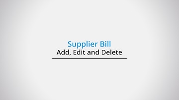 How to record a Supplier Bill in FastAccounts