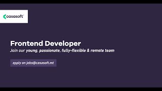 We Are Looking For A Frontend Developer