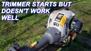 Ryobi trimmer starts but doesn't rev up when squeezing trigger