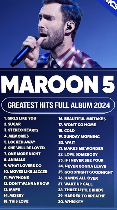 Maroon 5 Best Songs Playlist 2024 ~ The Best Of Maroon 5 ~ Greatest Hits Full Album 2024