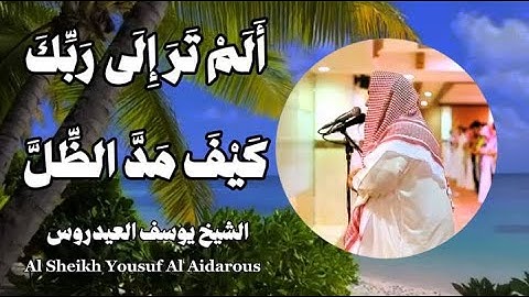 يوسف العيدروس مترجم جودة عالية ألم تر إلى ربك كيف مد الظل ماتيسر من سورة الفرقان #يوسف_العيدروس