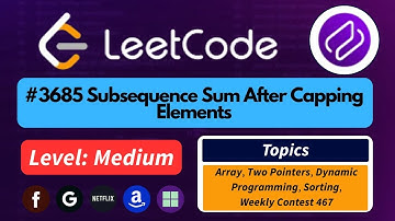 Subsequence Sum After Capping Elements - Leetcode 3685 | Best Intuition + Easy #leetcodesolution