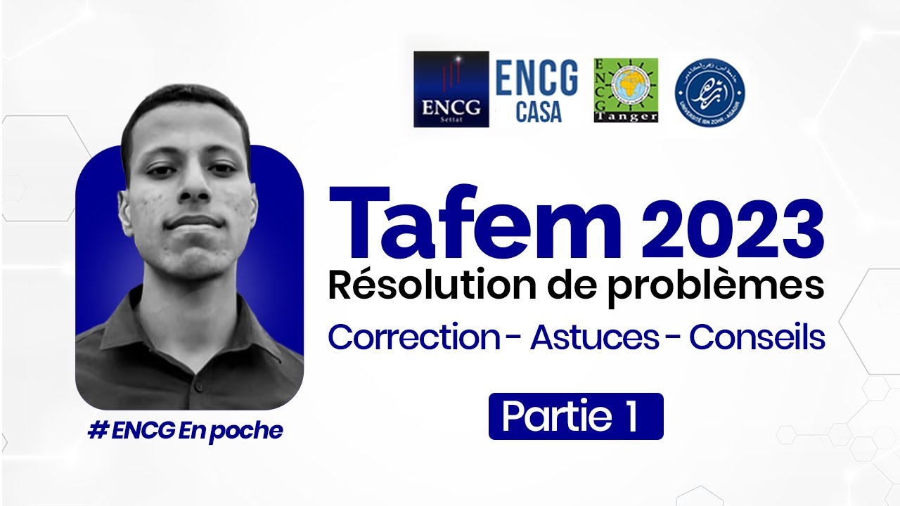 CONCOURS ENCG-TAFEM 2023 - Correction : Résolution de Problèmes 🧠 100% Correct ✅