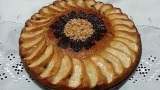 كيكة التفاح بدون بيض ولازبدة سهلة وسريعة رخييصة تستحق التجربة/ cake sans ouef