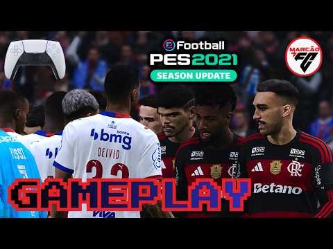 (efootball pes 2021)FLAMENGO FOI COM TUDO 🎮GAMEPLAY FUTEBOL VIRTUAL NO PC GAMER⚽🎮