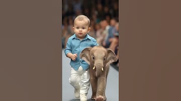 Cute Baby and Animal Fashion Show #cute #baby #ai #runway #fyp #viralvideo