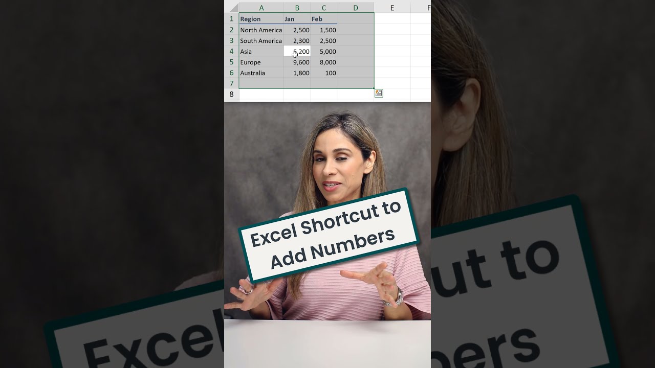 Easiest Way to Add Numbers in Excel (the shortcut you need) #shorts