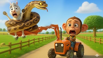 Farm Work: Horse Attacked by Snake, Monkey Farmer Sets Trap and Catches Snake | Monkey Farm