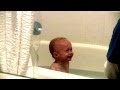 Baby micah laughing hysterically in the bathtub