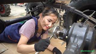 Repair and restore 1000 kg truck, install crankshaft distribution box and cut connections