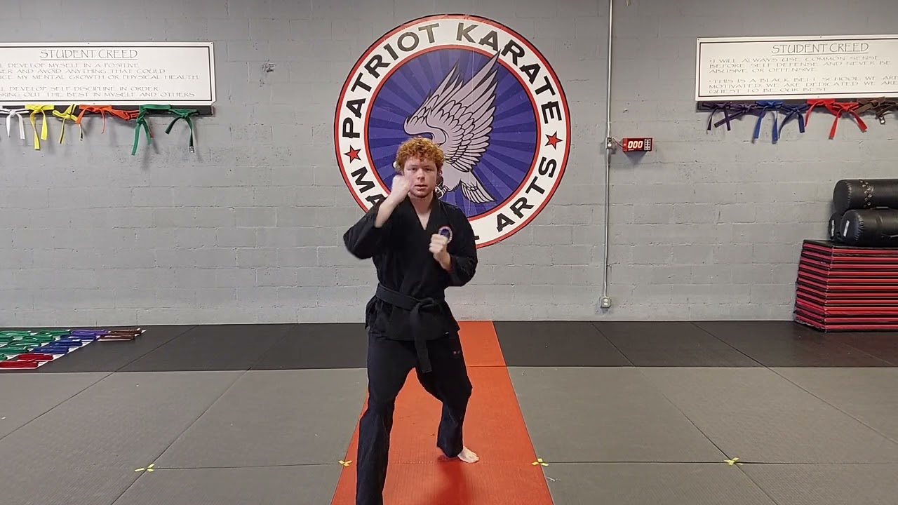 Combination: Step Jab, Skipping Side Kick, Backfist, Middle Punch, Hook, Uppercut