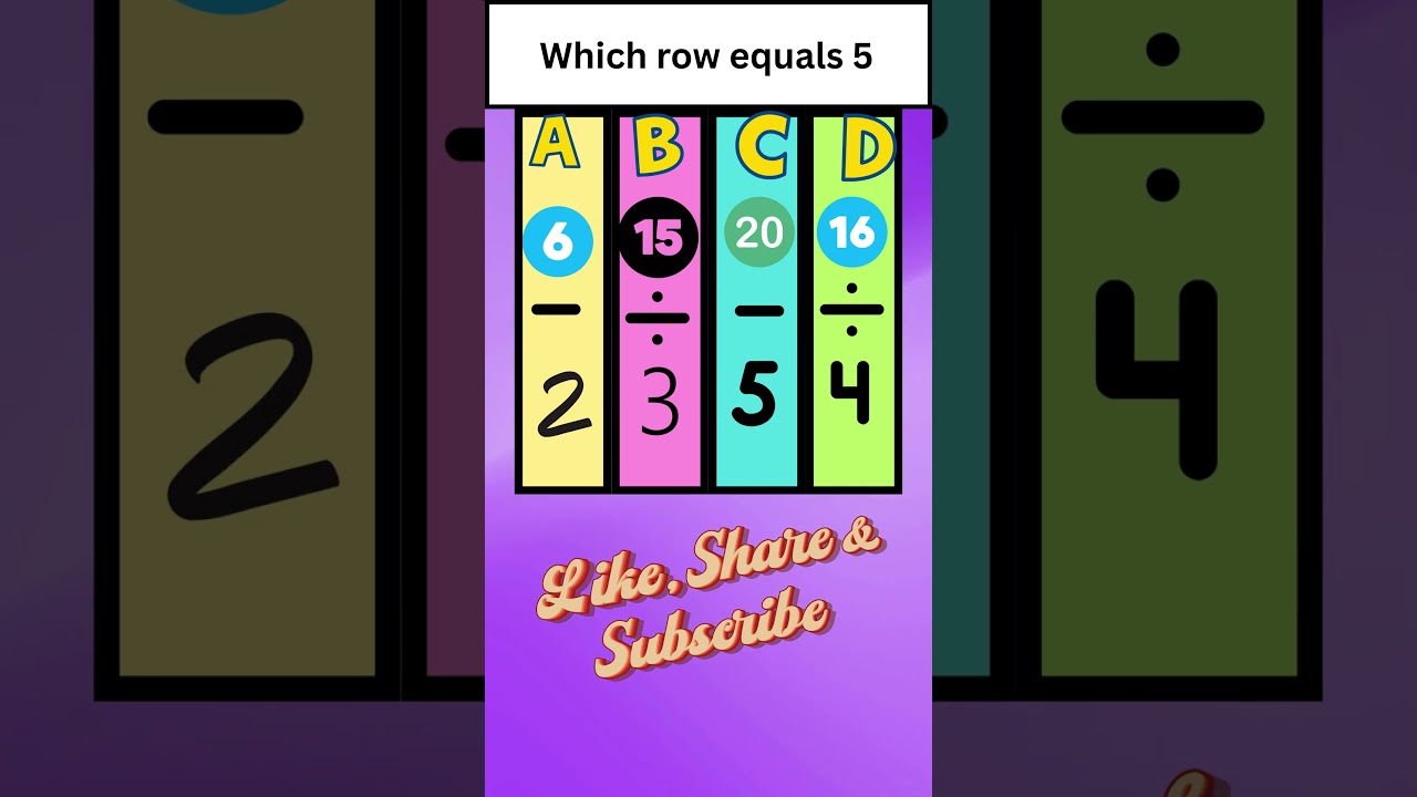 Which Column Equals5  Mini Brain IQ  Math Quiz