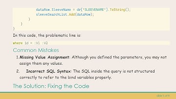 Mastering Bind Variables in C# : Troubleshooting Common Errors