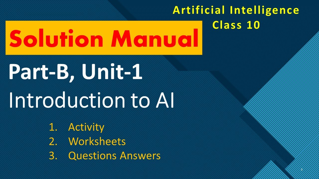 AI Solution Manual Class 10 Part B UNIT 1 introduction to AI - YouTube