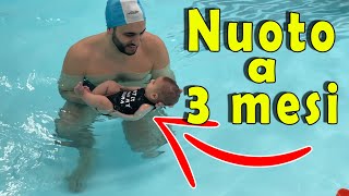 PRIMA lezione di BABY NUOTO a 3 MESI