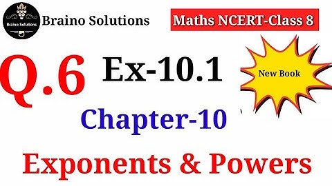 6Ex.10.1  Q.6 I Chapter:10 Exponents  and Powers I Ncert Maths Class 8 I Cbse.