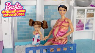 MY NIGHT ROUTINE AS A PREGNANT MOM! - Pregnant Doll Night Routine /   Dad Doll Builds Baby Crib!