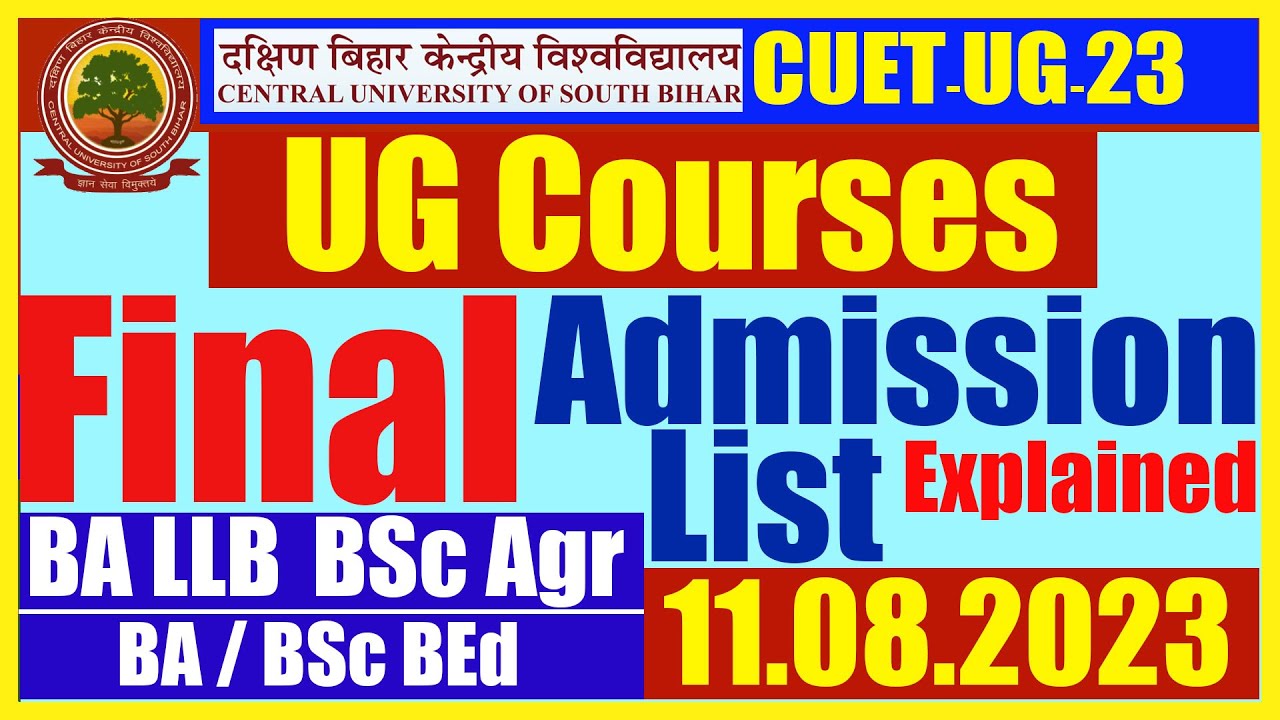 Explained Final Admission List of CUSB Undergraduate (UG) Programs
