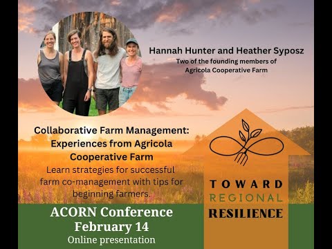 2023 ACORN Conference, Collaborative farm management