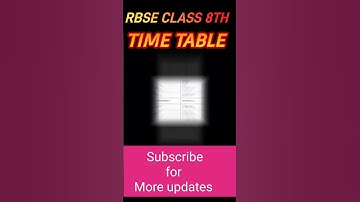 RBSE TIME TABLE CLASS 8TH #shorts