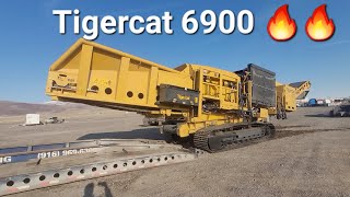 Tigercat 6900 grinder loaded and delivered to jobsite