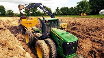 Digging a Pond - Day 10:  The Machines Keep Getting Bigger! - John Deere 9230 Shows up to Play!