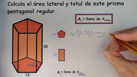 Área de un prisma pentagonal (lateral y total)