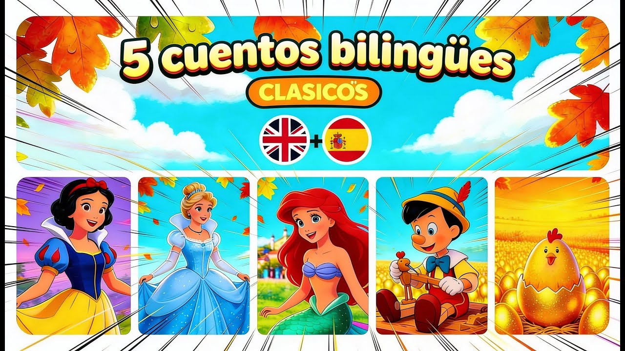 Recopilación 5 Cuentos Clásicos para Dormir y Aprender Ingles