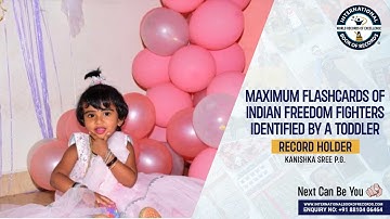 MAXIMUM FLASHCARDS OF INDIAN FREEDOM FIGHTERS IDENTIFIED BY A TODDLER