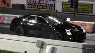 800 HP CTS-V vs Nissan GT-R Modded - 1\/4 mile Drag Race - Road Test TV ®