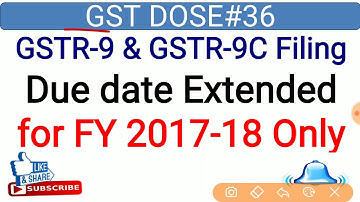 GSTR9 AND GSTR9C DUE DATE EXTENDED FOR FY 2017-18,GST ANNUAL RETURN & GST AUDIT DUE DATE EXTENDED