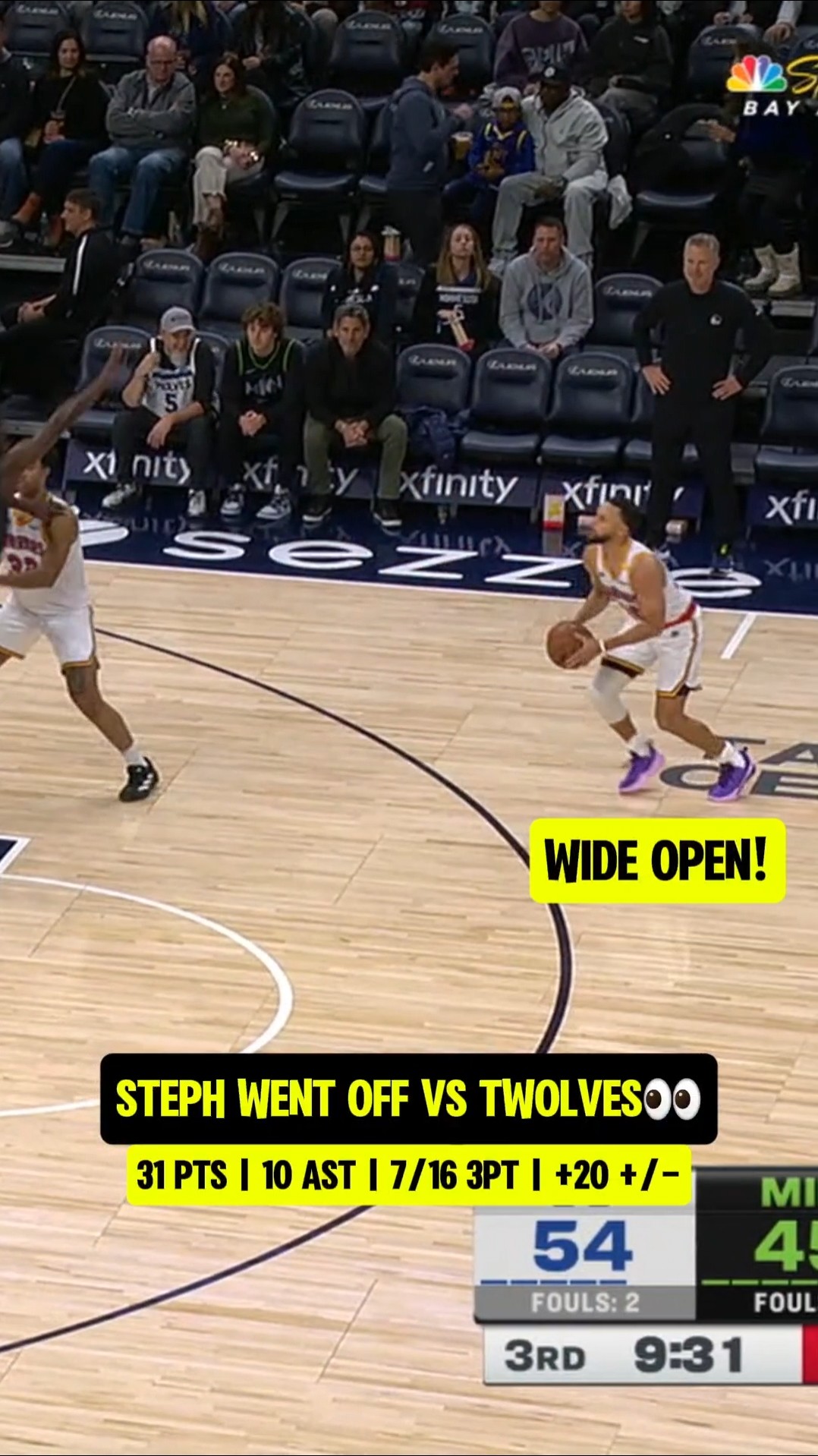 Steph was in his bag vs Twolves?