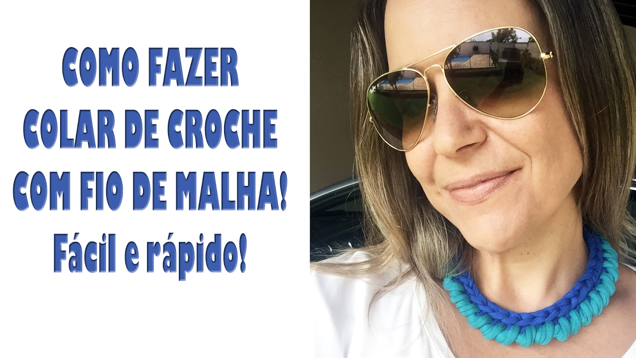 Como fazer colar de crochê com fio de malha!