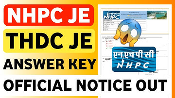NHPC JE Latest News | THDC JE Latest News | NHPC JE Answer Key 2023 | NHPC JE ANSWER KEY | THDC JE