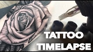 TATTOO TIMELAPSE | BLACK N GREY ROSE | CHRISSY LEE