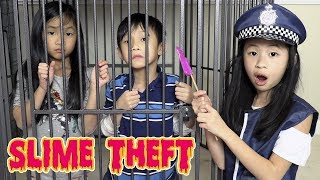 Pretend Play Police LOCKED UP Kaycee for STEALING SLIME