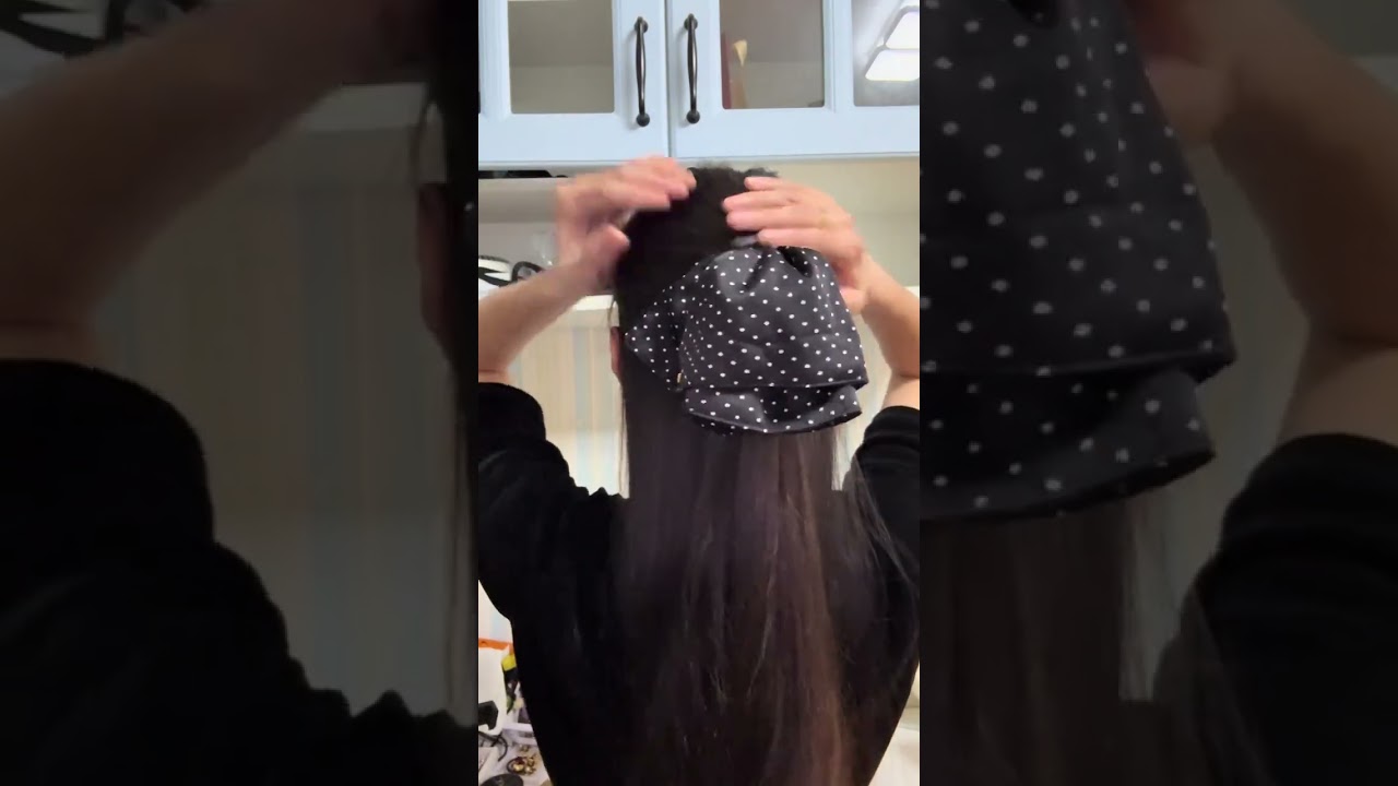 The perfect skirt hem for flat-headed people with half-tied hair#Hair Tying tutorial#Hair
