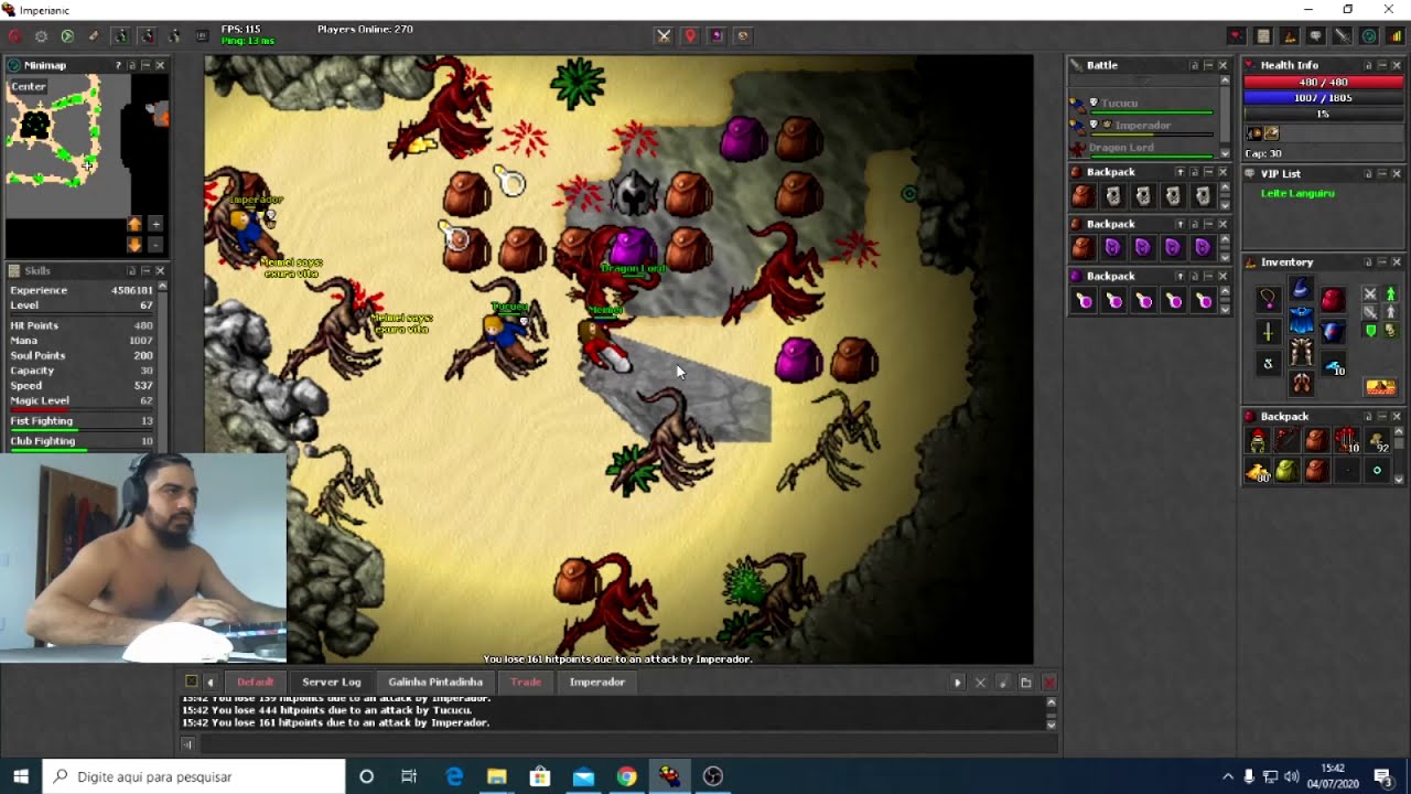 Tibia 7 Tibia 7.4 - Imperianic - 2x1 solo mage 15 levels higher - YouTube