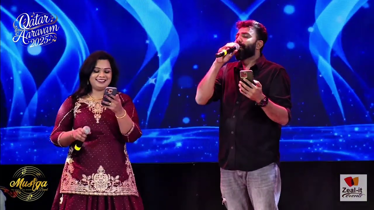 Azees Nedumangadu Live Singing on Stage |Qatar Aaravam 2025 by Musiqa Band & Zeal It Events