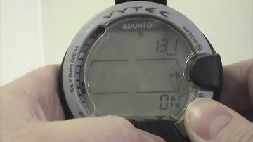 Suunto Vytec non DS 12 setting max depth alarm