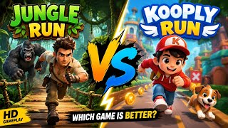 How to * Play Jungle Run vs Kooply Run * 🔥 Which Running Game is Better? | Full Gameplay Comparison screenshot 1