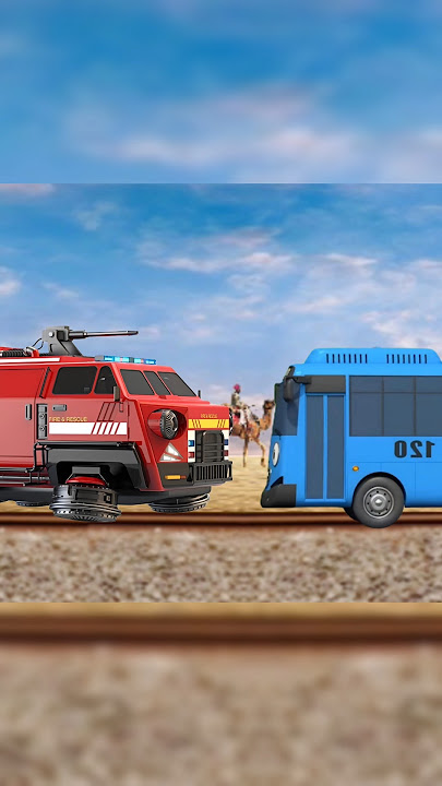 Tabrakan bus Tayo dan mobil pemadam kebakaran fire truck